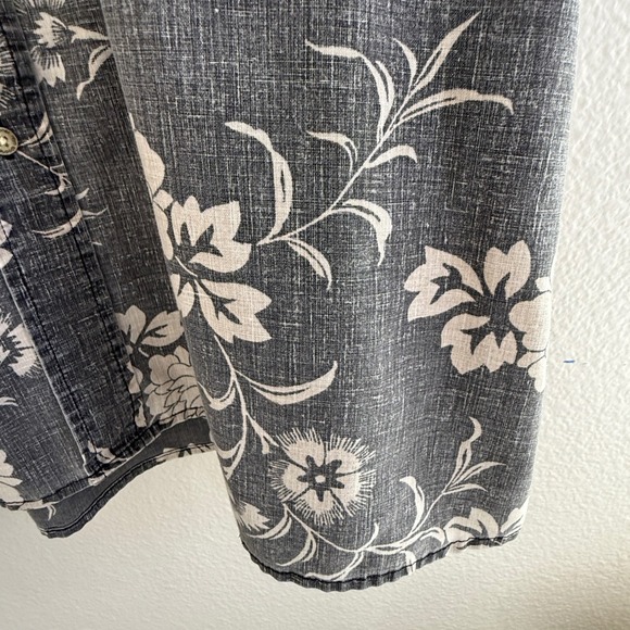 Reyn Spooner Mens XL Short Sleeve Button Up Shirt Gray Floral Hawaiian Aloha - Picture 10 of 16